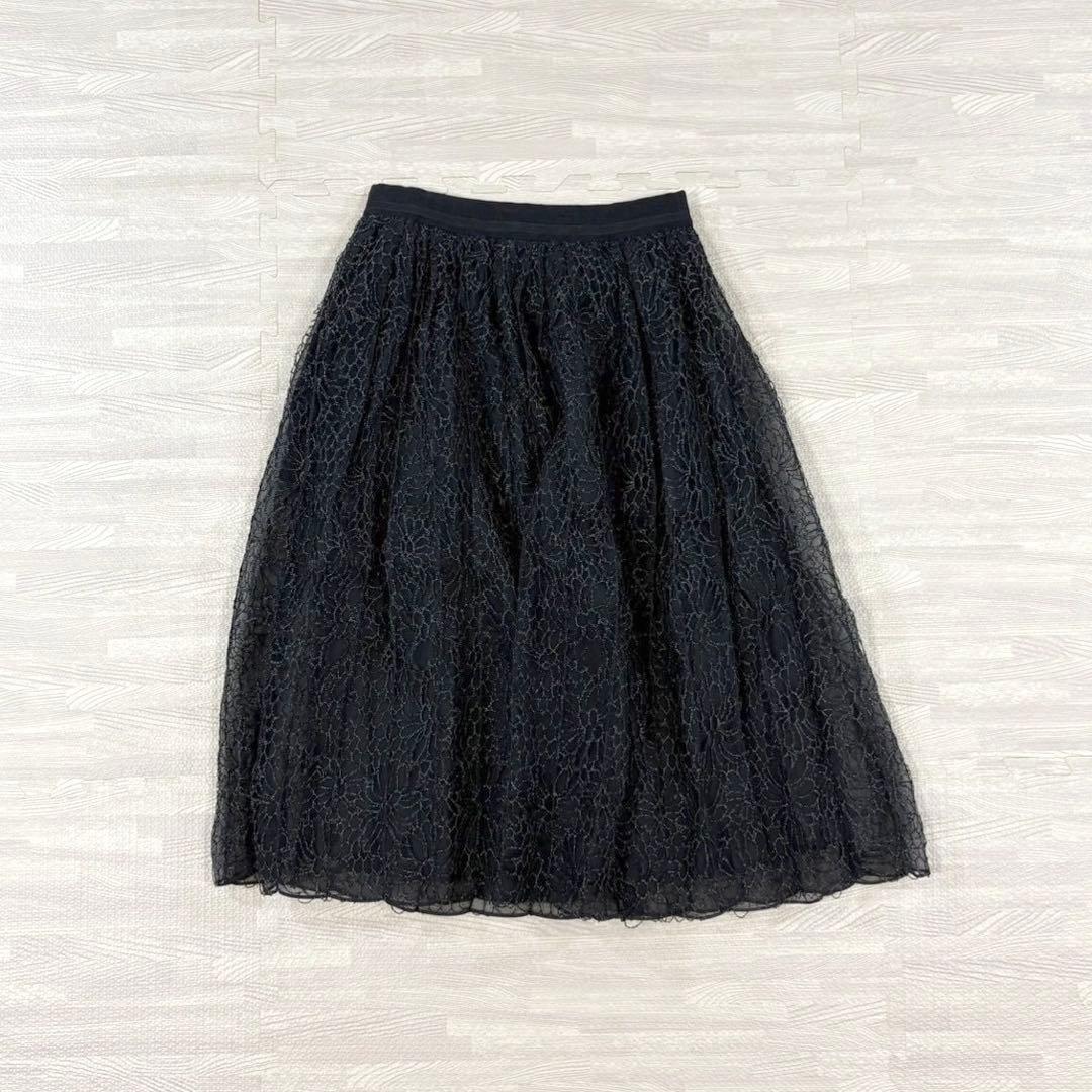 美品✨ブルネロクチネリ　フラワーレース　スカート　ブラック　40