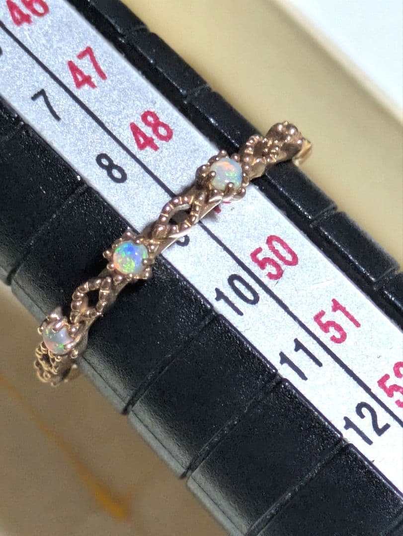 り*こ様 ノジェスk10オパール　ピンクゴールドリング