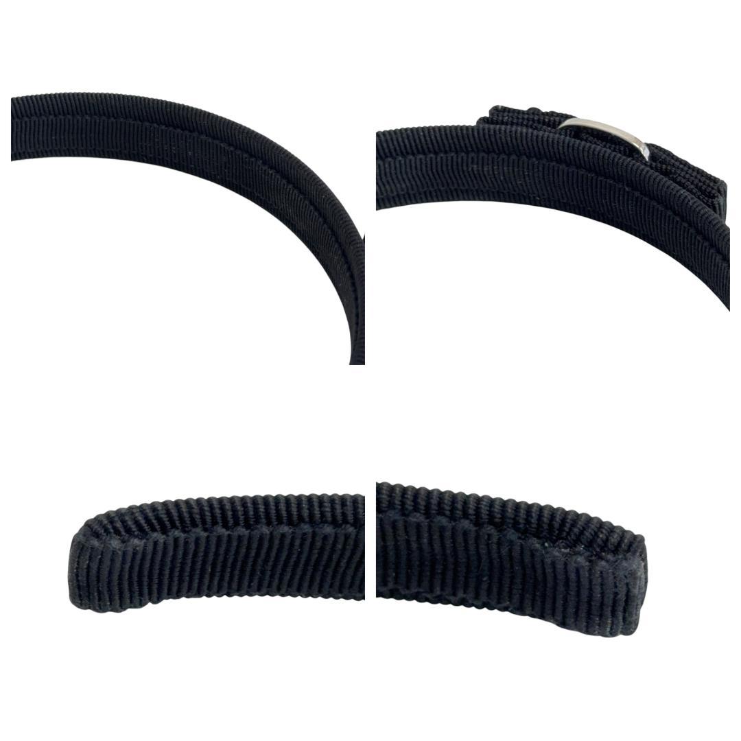 美品 フェラガモ ヴァラ リボン カチューシャ ラインストーン ブラック