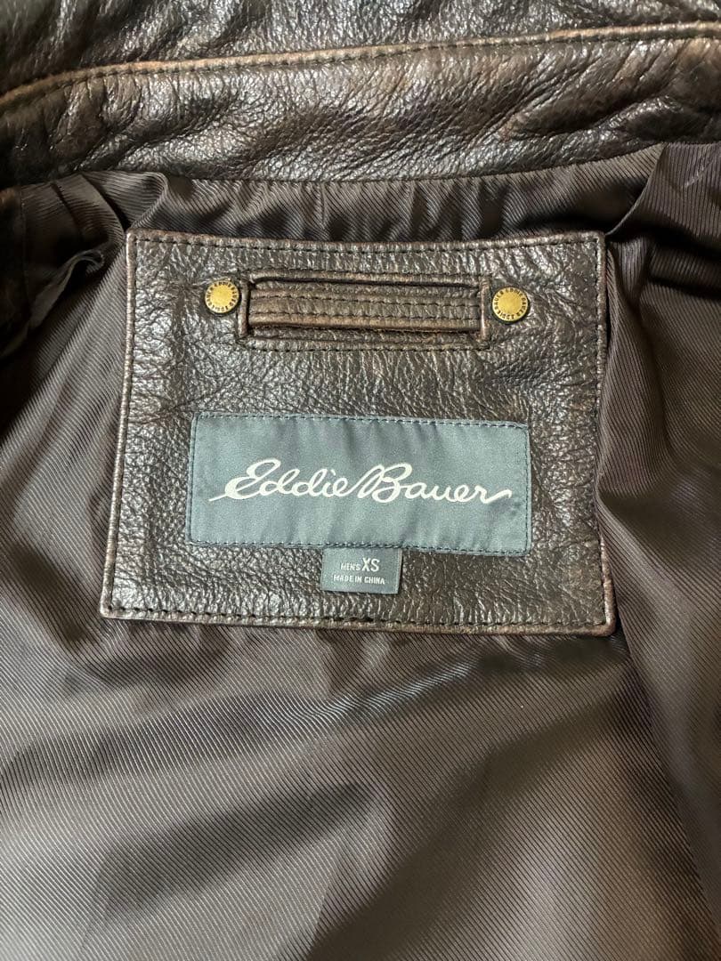 90s 00sエディーバウアー レザー ライダースジャケットTALONジッパー