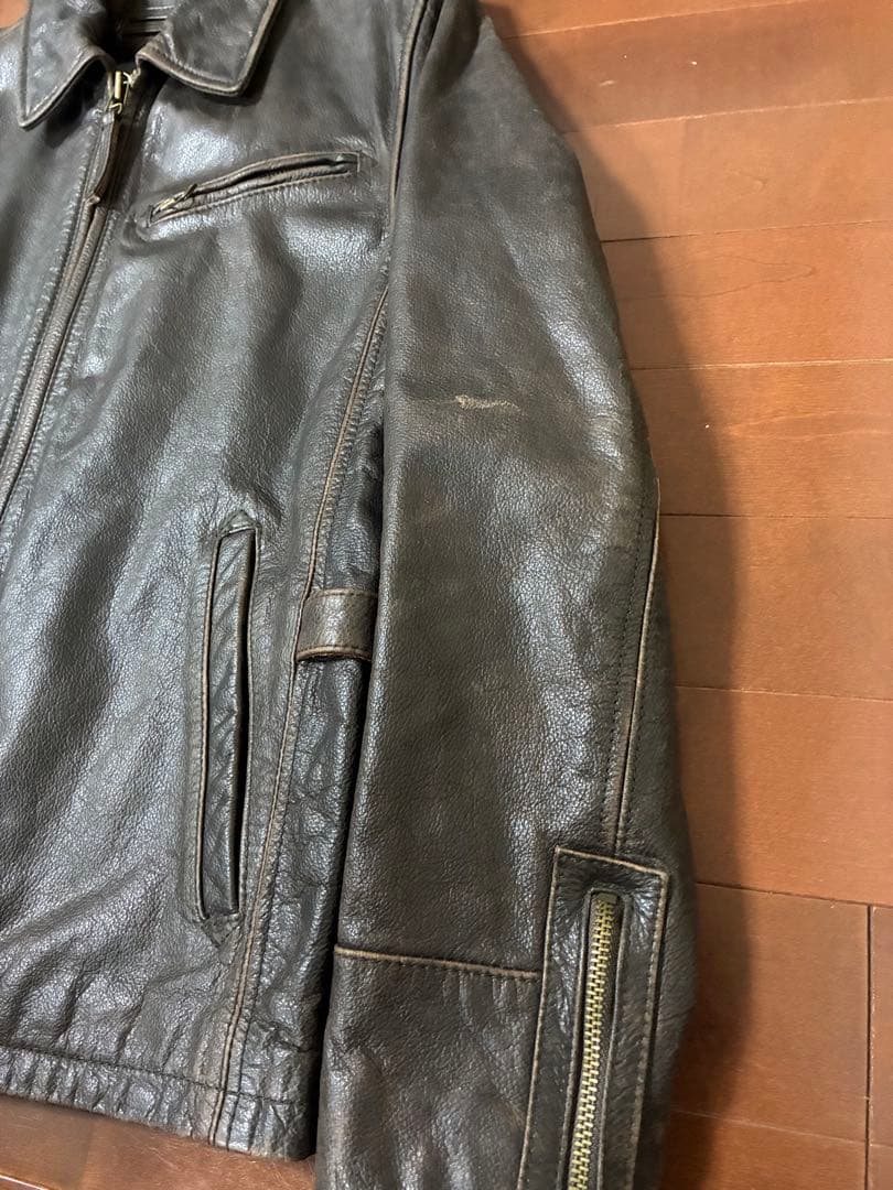 90s 00sエディーバウアー レザー ライダースジャケットTALONジッパー