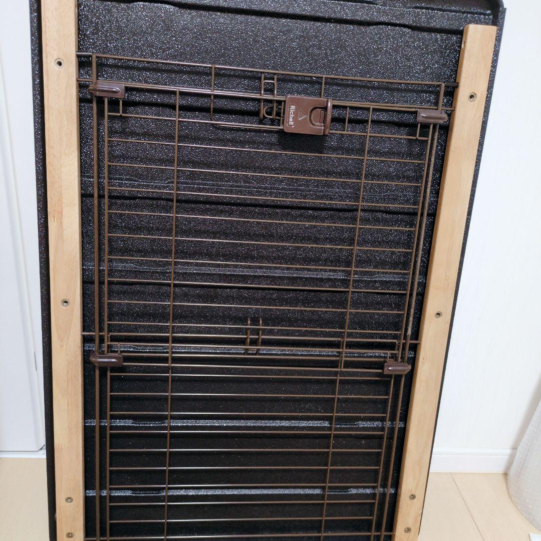 リッチェル 木製スライドペットサークル レギュラー ナチュラル 屋根付