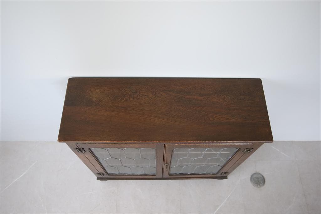 英国アンティークJC製ブックケースキャビネット/本棚/食器棚/飾り棚(91-55