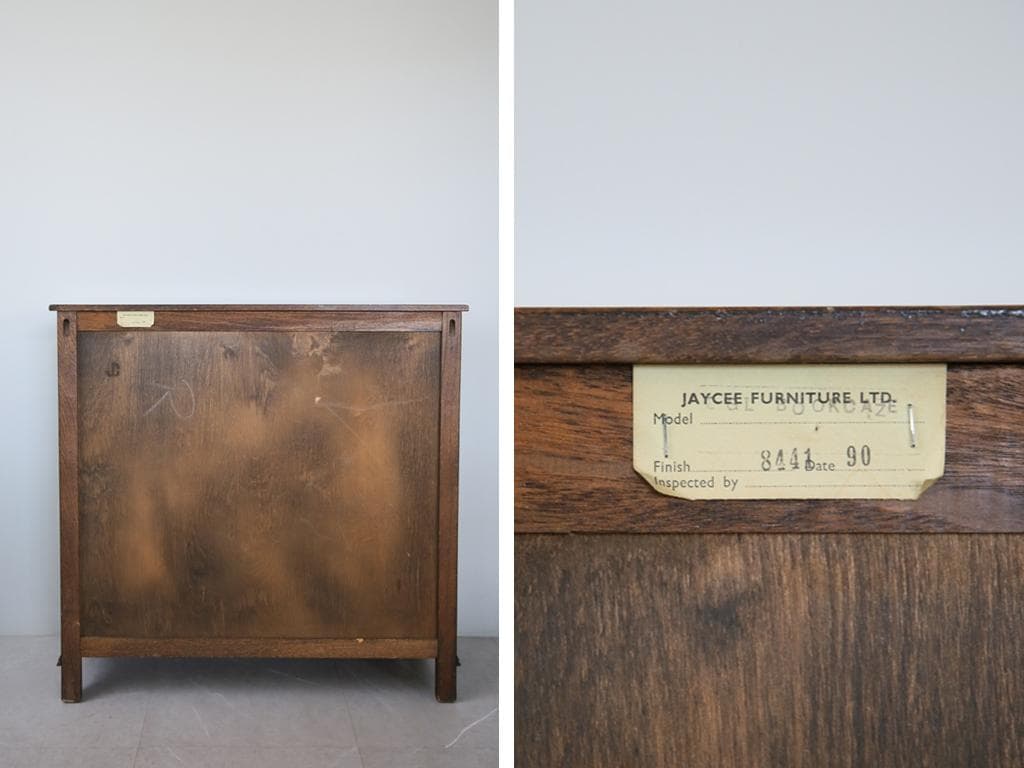 英国アンティークJC製ブックケースキャビネット/本棚/食器棚/飾り棚(91-55