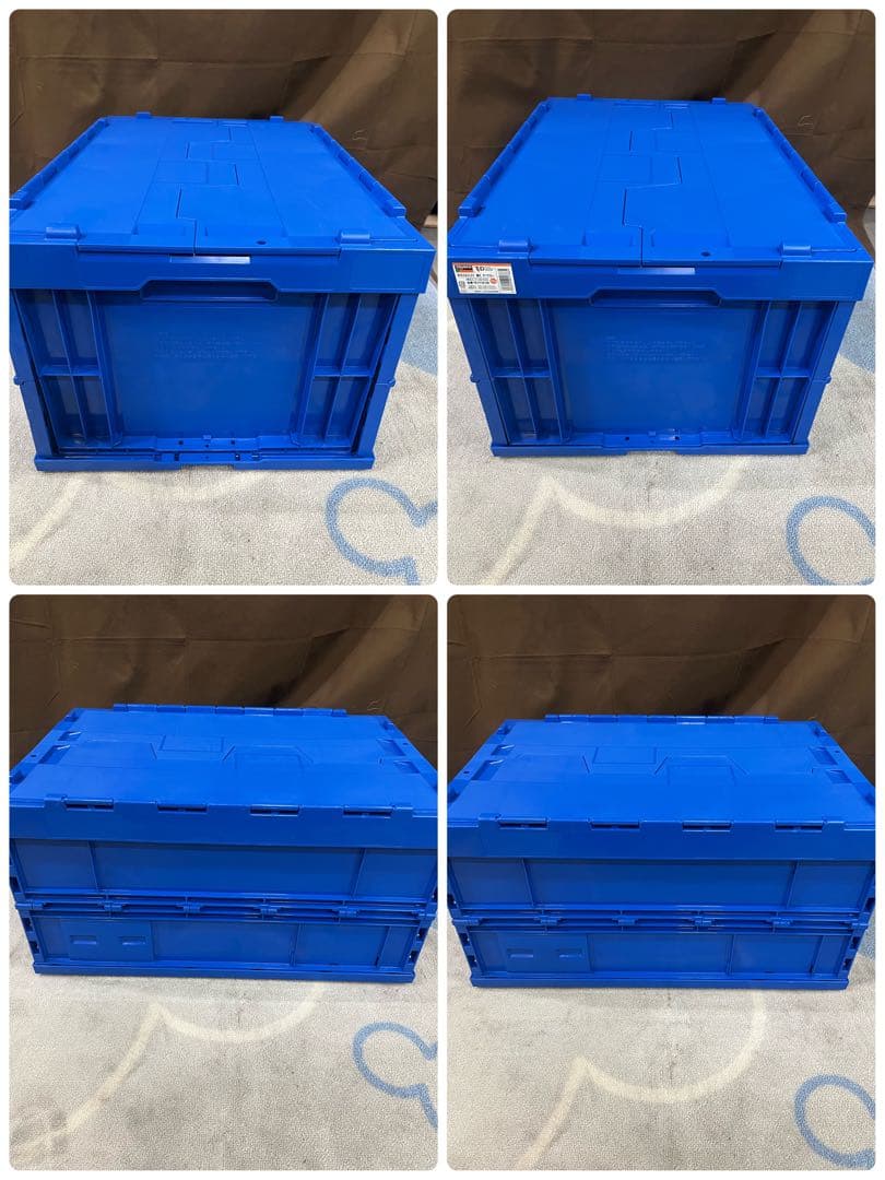 【5個セット】TRUSCO 折りたたみコンテナフタ付 75L