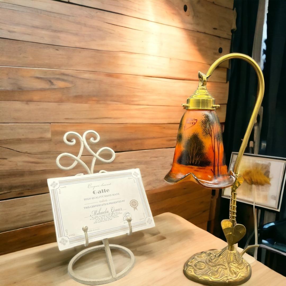 G63ドームナンシー　吊り卓上照明　アンテルカレール　被せガラス　47cm