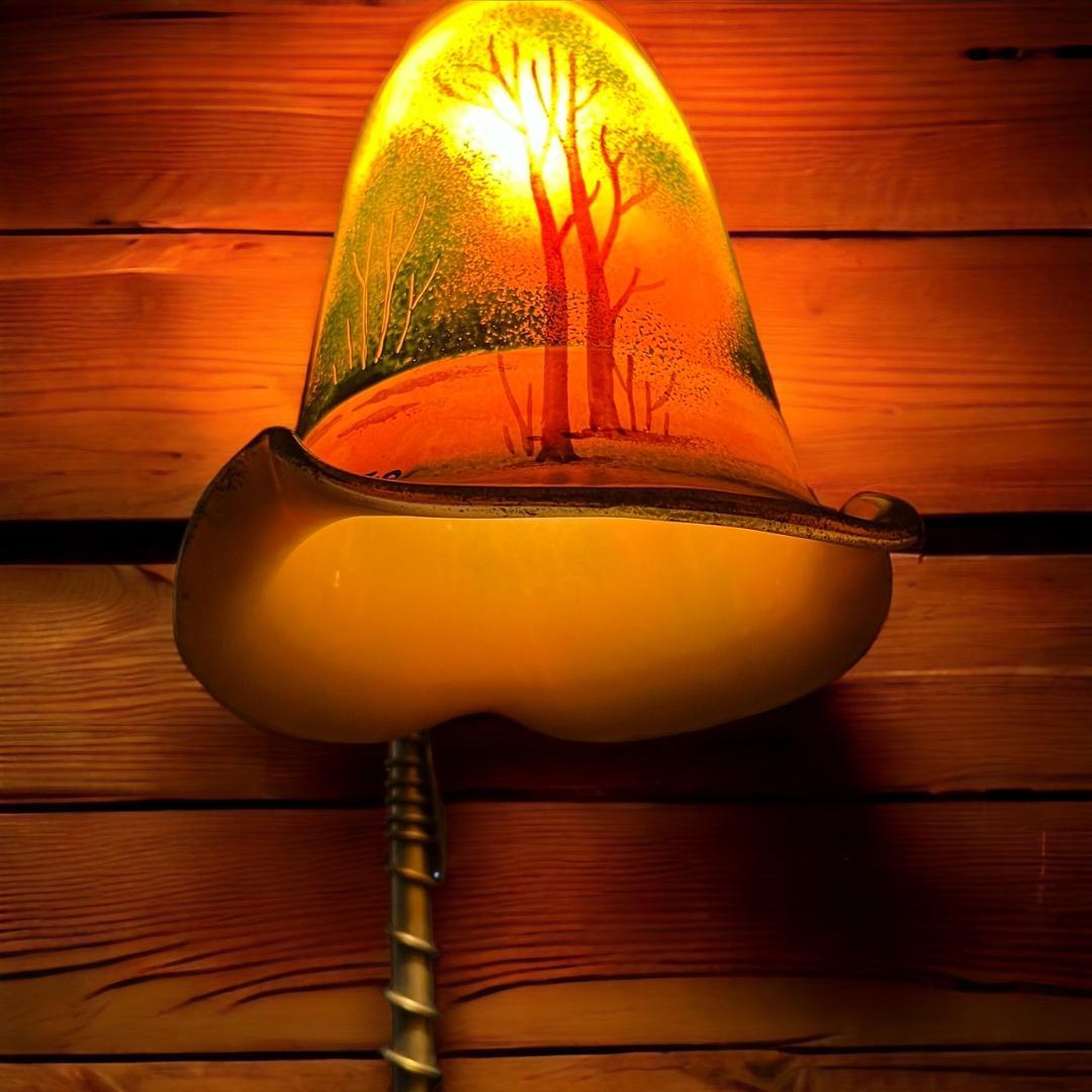 G63ドームナンシー　吊り卓上照明　アンテルカレール　被せガラス　47cm