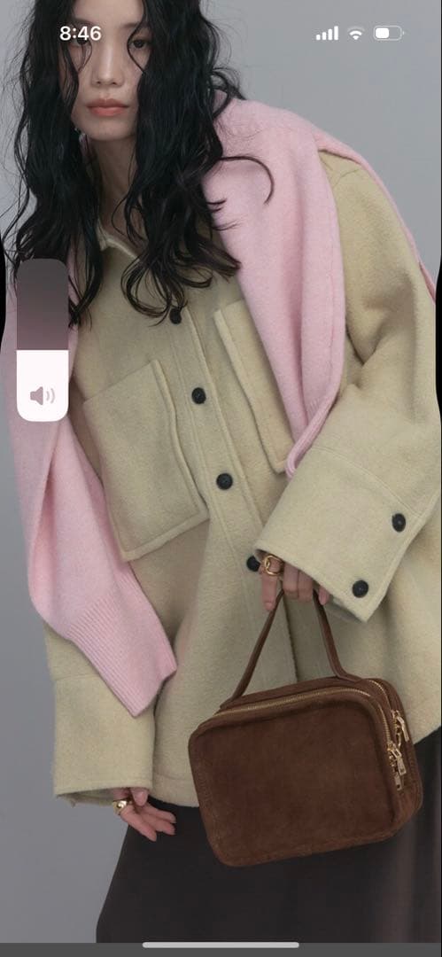 soins ソワン スエード バッグ 本革 床革 スプリットレザー ブラウン