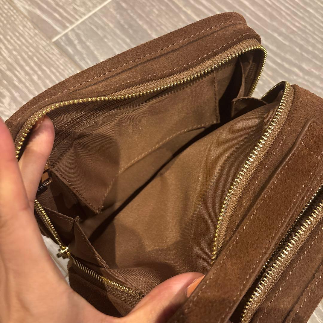 soins ソワン スエード バッグ 本革 床革 スプリットレザー ブラウン