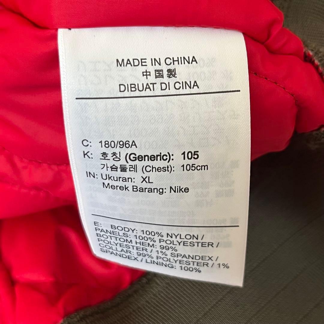 XLサイズ NIKE ナイキ スリーブチェック ボンバージャケット MA-1 赤