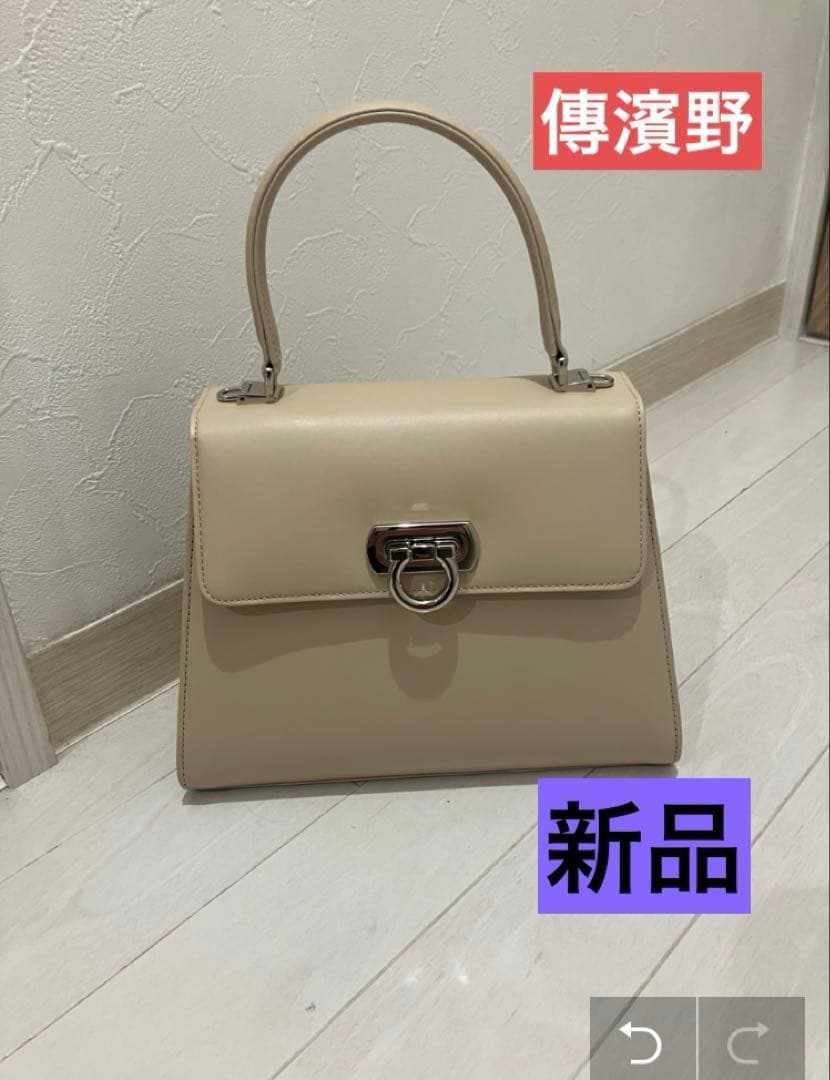 新品傳濱野2way ハンドバッグ ショルダーバッグ　ベージュ　フォーマルmimi