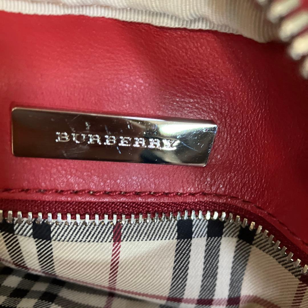 【超希少】バーバリー赤 レザー ハンドバッグ