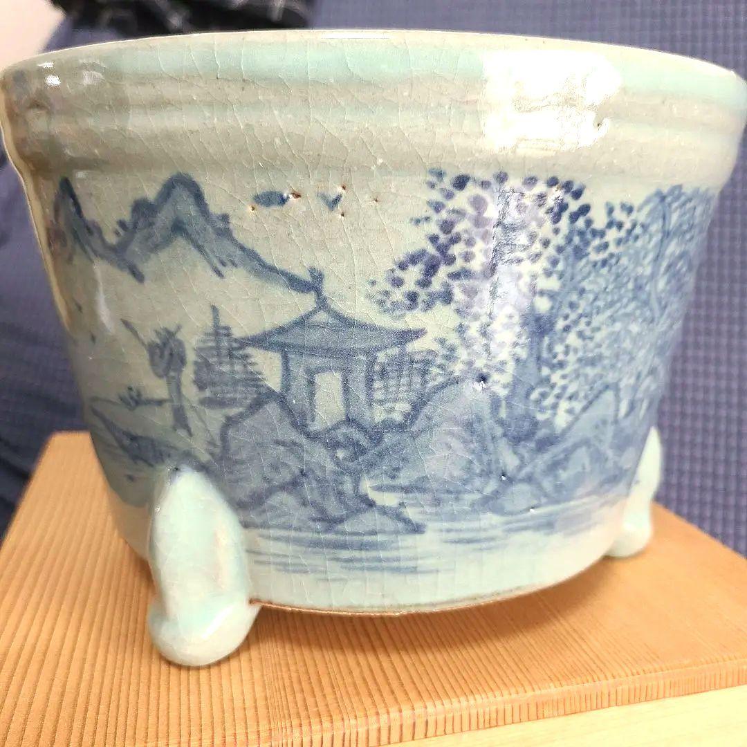 茶道　平安宝泉造　瓶懸 　青磁三方