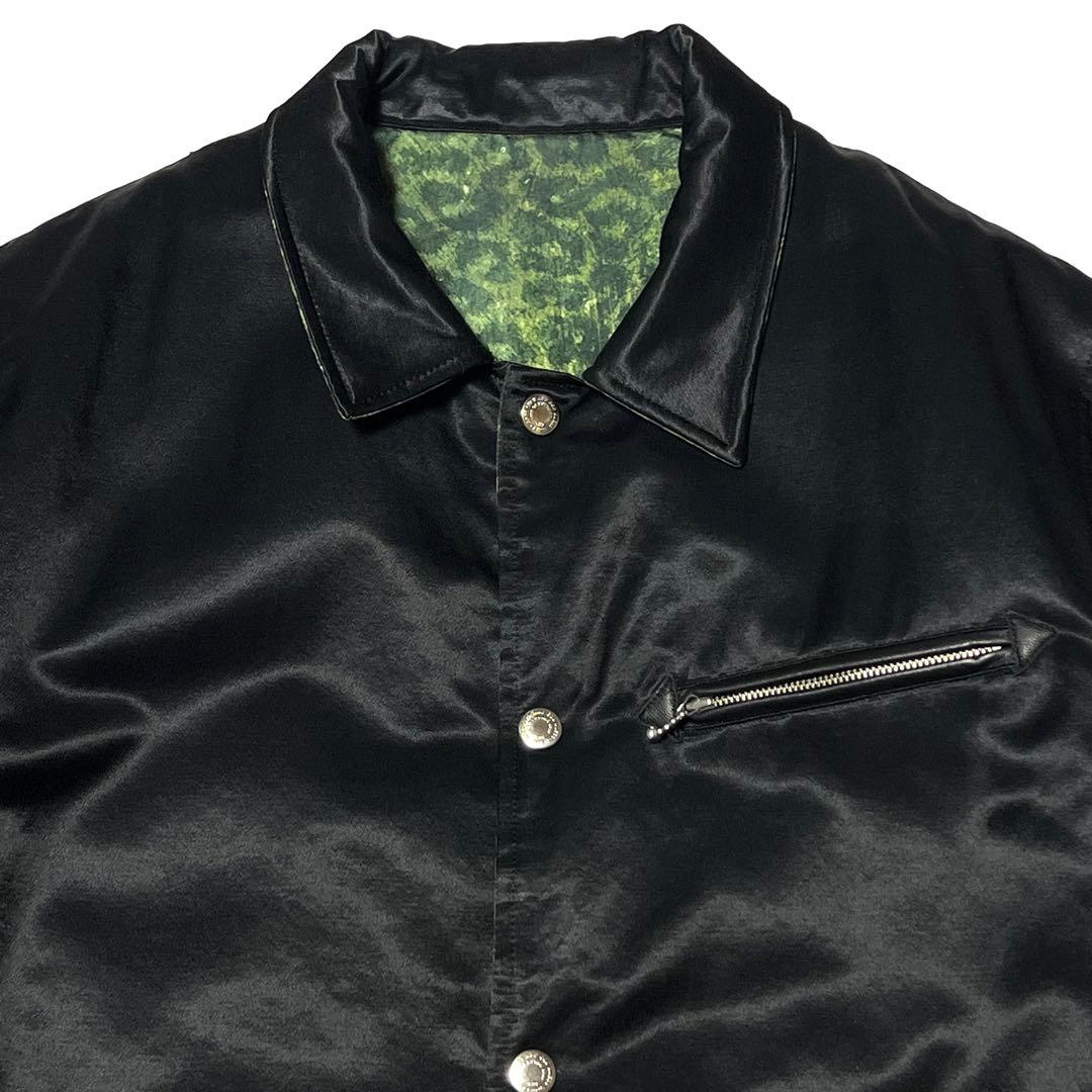 CRIMIE リバーシブルコーチジャケット レオパード サテン M