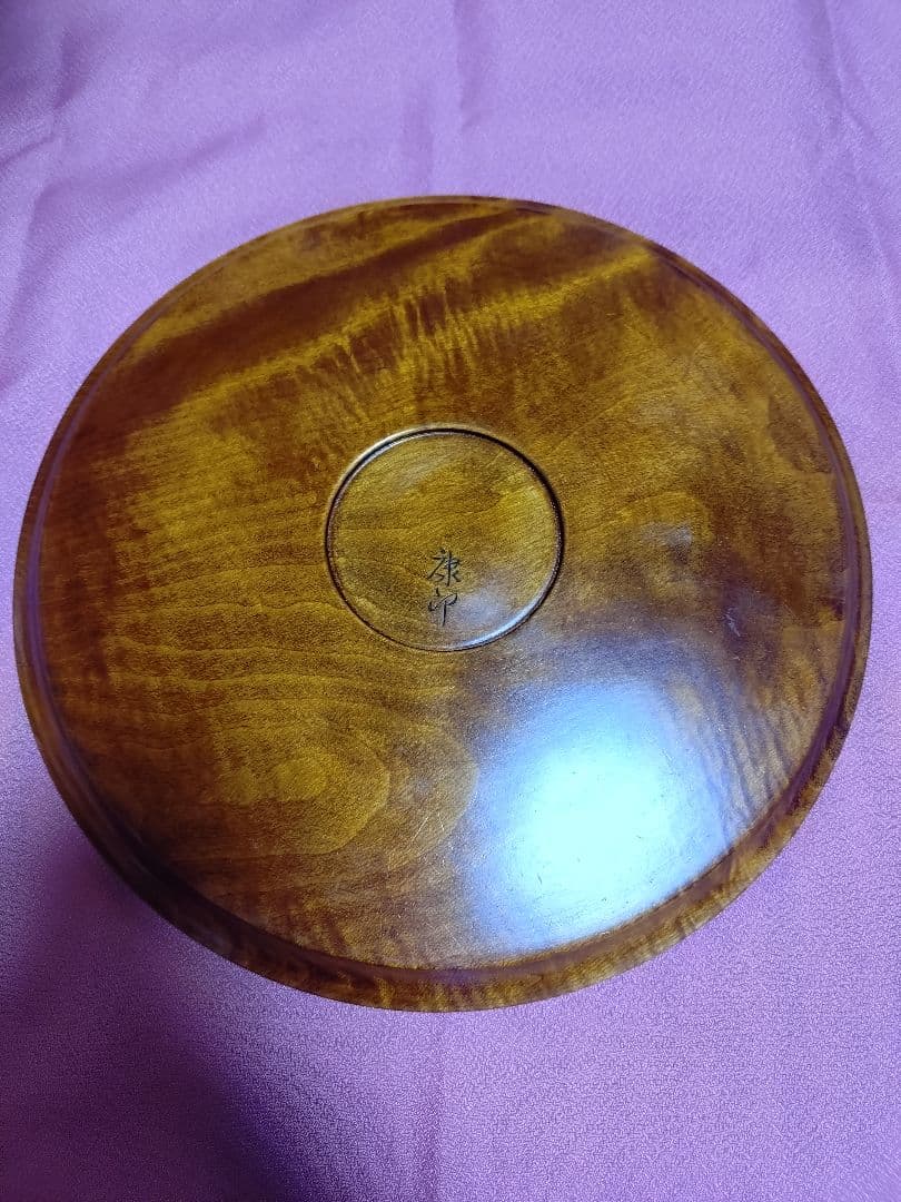 讃岐 盆 柿の木 漆 彩色 黄金楠木 彫刻 在銘 アンティーク 工芸品 置物