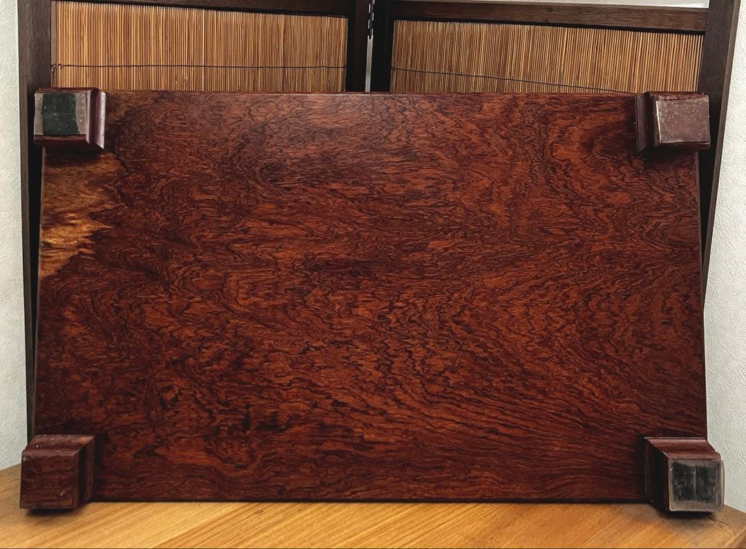 天然時代木 四足 花梨 欅 玉杢 孔雀杢 重量級 8.6㎏ 花台 香台 盆栽台