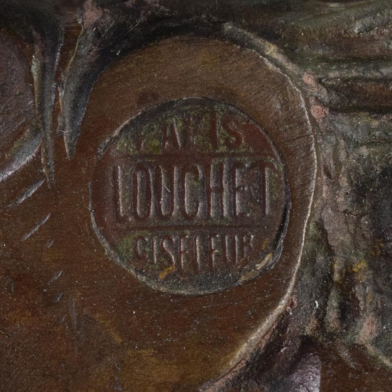 西洋美術　シャルル・ロシェ　ブロンズ　男性像刻　花瓶　M　R8972