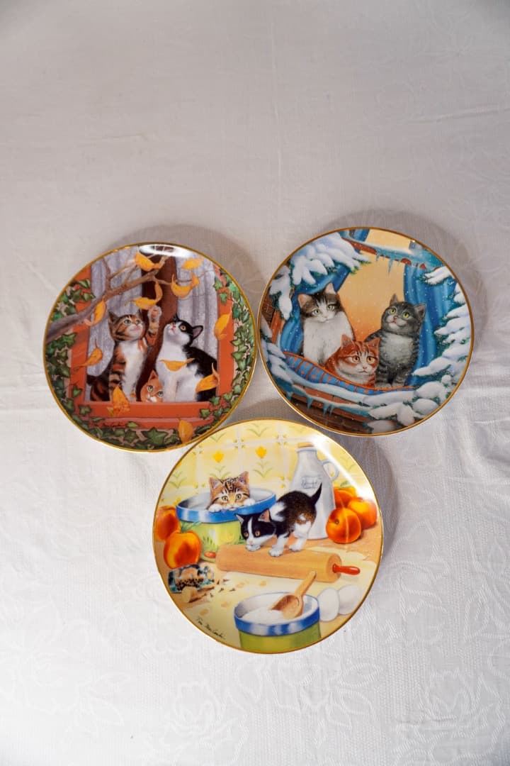 Franklin Mint 猫 絵皿 3枚セット コレクションプレート
