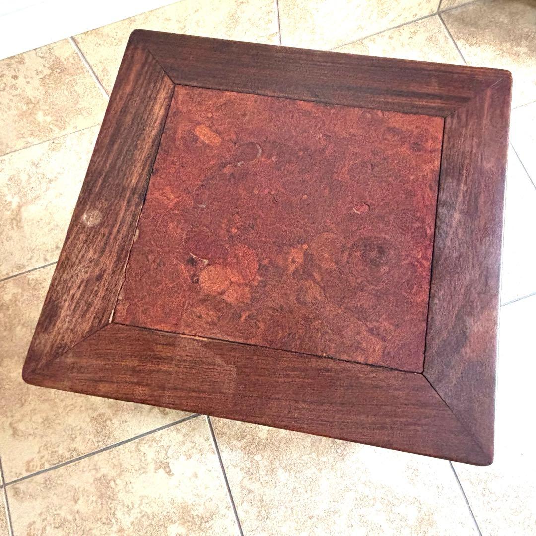 サイドテーブル アンティーク 唐木 花台 飾り台 香炉台 盆栽台