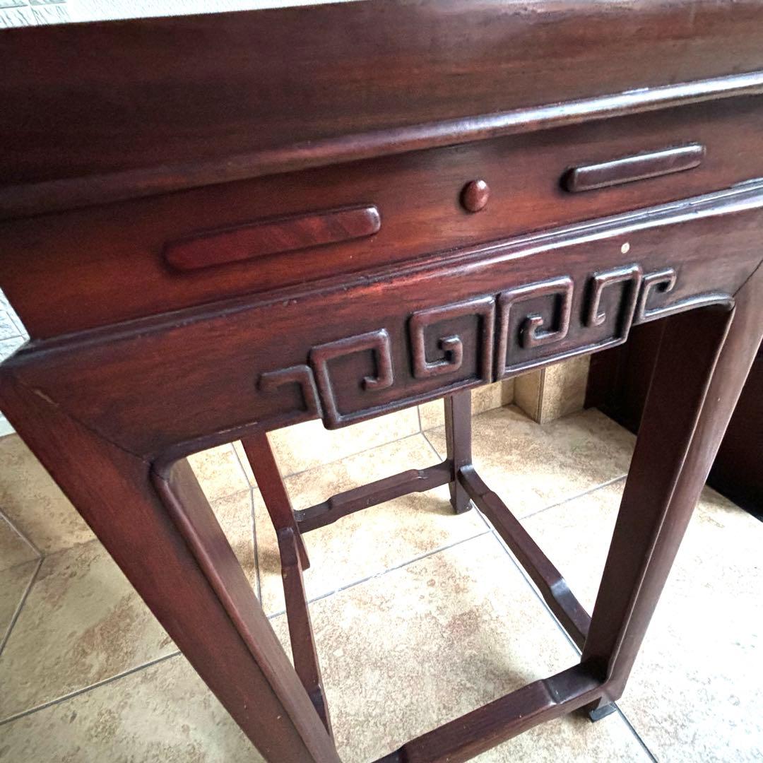 サイドテーブル アンティーク 唐木 花台 飾り台 香炉台 盆栽台