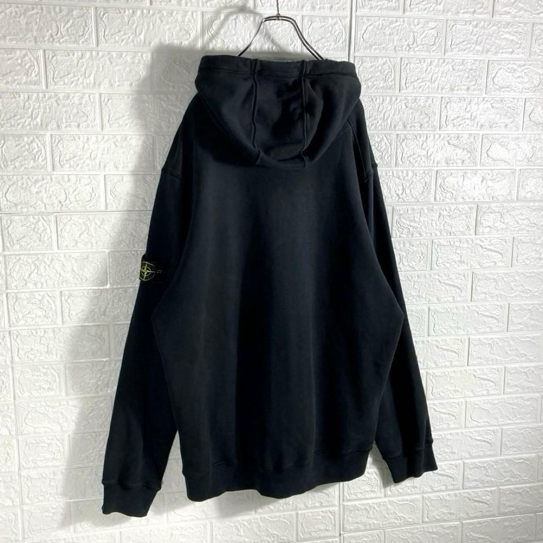 【QR確認済】レア3L ストーンアイランド ワッペンロゴ パーカー黒 入手困難