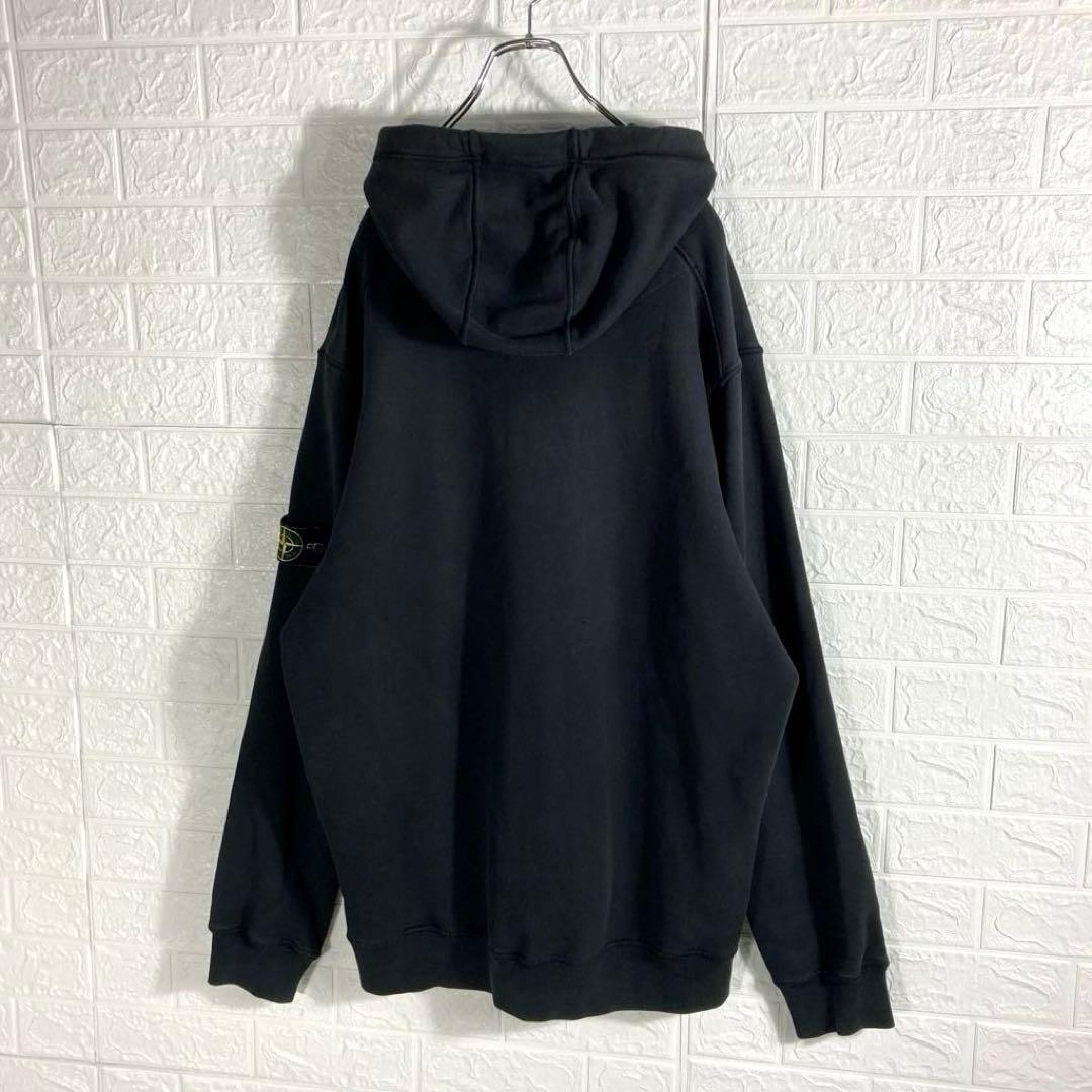 【QR確認済】レア3L ストーンアイランド ワッペンロゴ パーカー黒 入手困難
