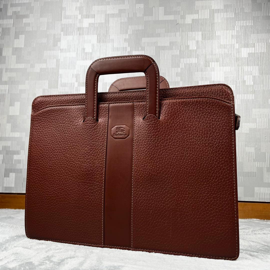Burberry バーバリー ビジネスバッグ ブラウン レザー A4
