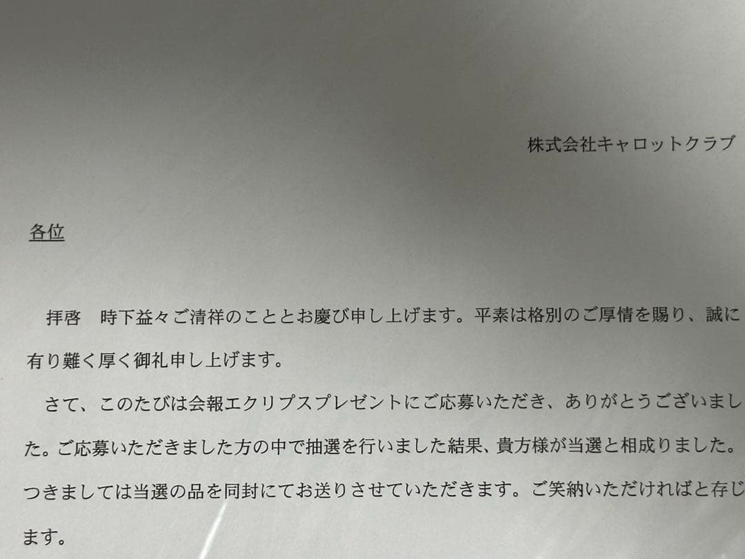 ルージュバック実使用ゼッケン