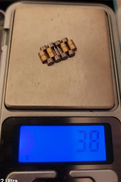 ROLEXデイトジャストトリドールベルトK18無垢用パーツ 4コマセット純正