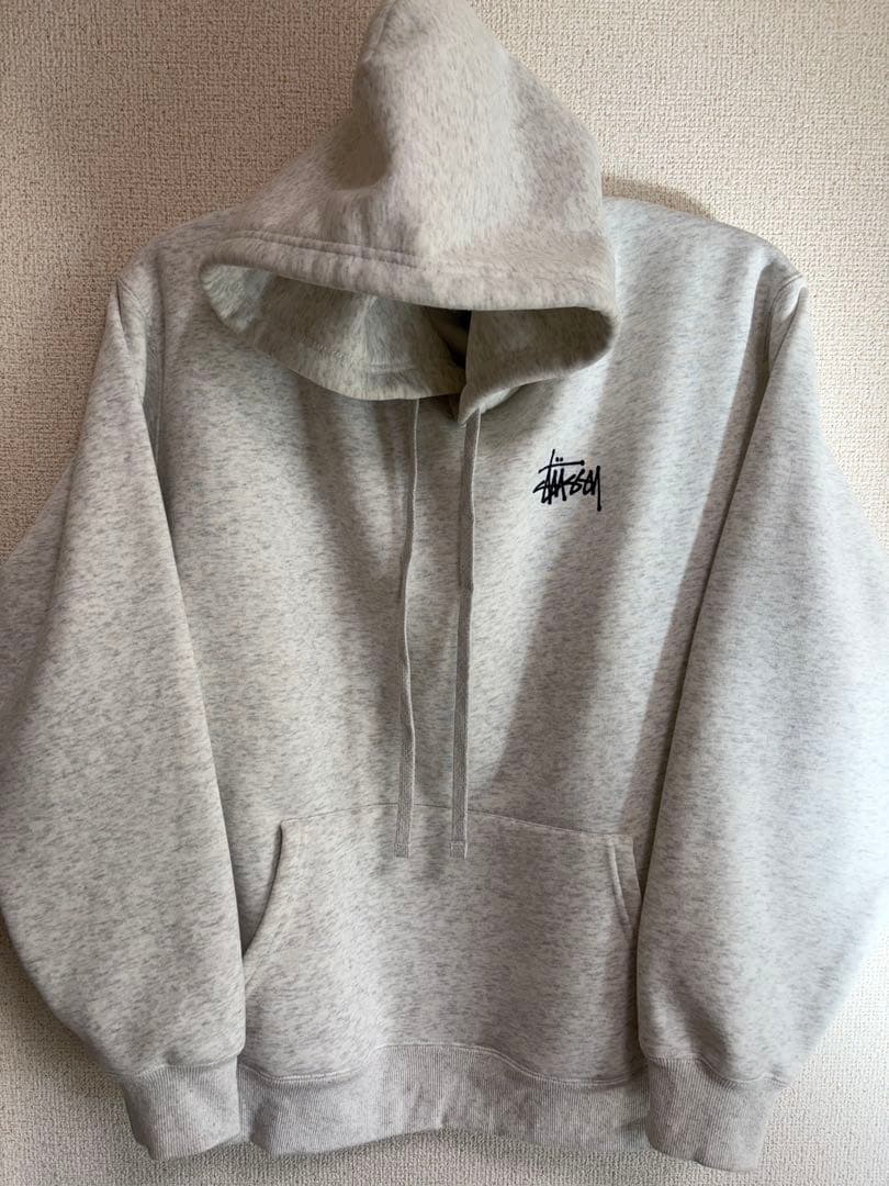 Stussy グレー パーカー フード付き　Lサイズ
