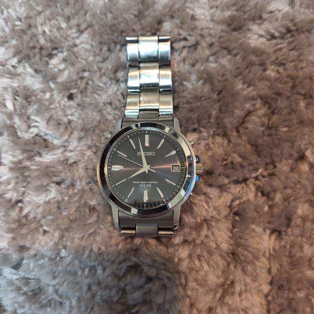 SEIKO ソーラー電波時計 ブラック