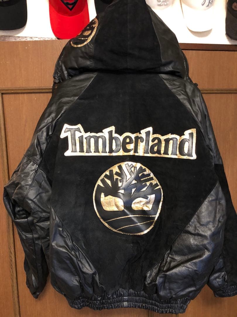 フード付きレザージャケット ブラック/ゴールド　超レア！