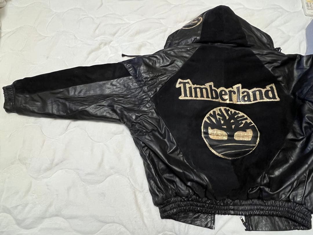 フード付きレザージャケット ブラック/ゴールド　超レア！