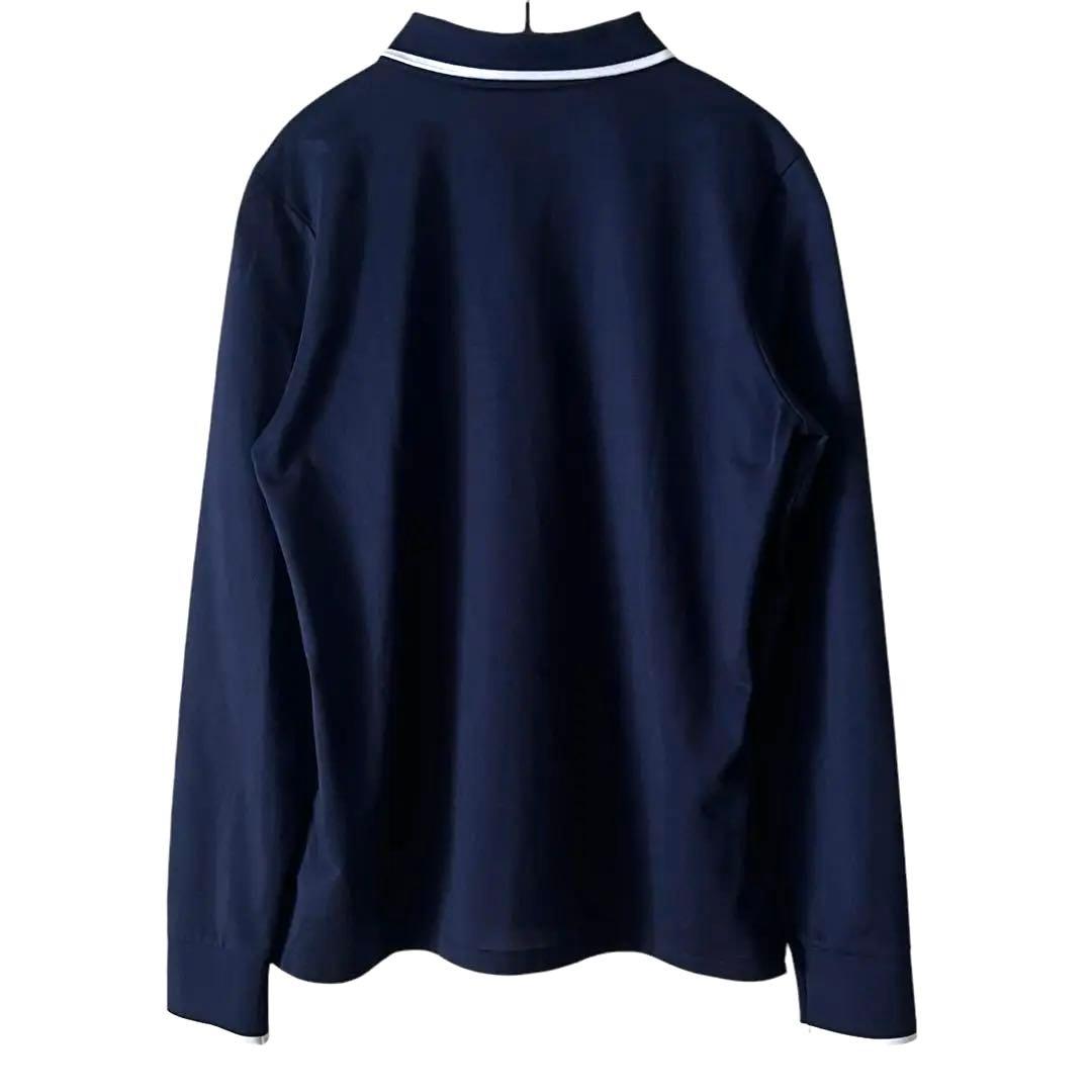 【美品】ラルフローレン RLX 長袖ポロシャツ ポロベア 刺繍 M 紺