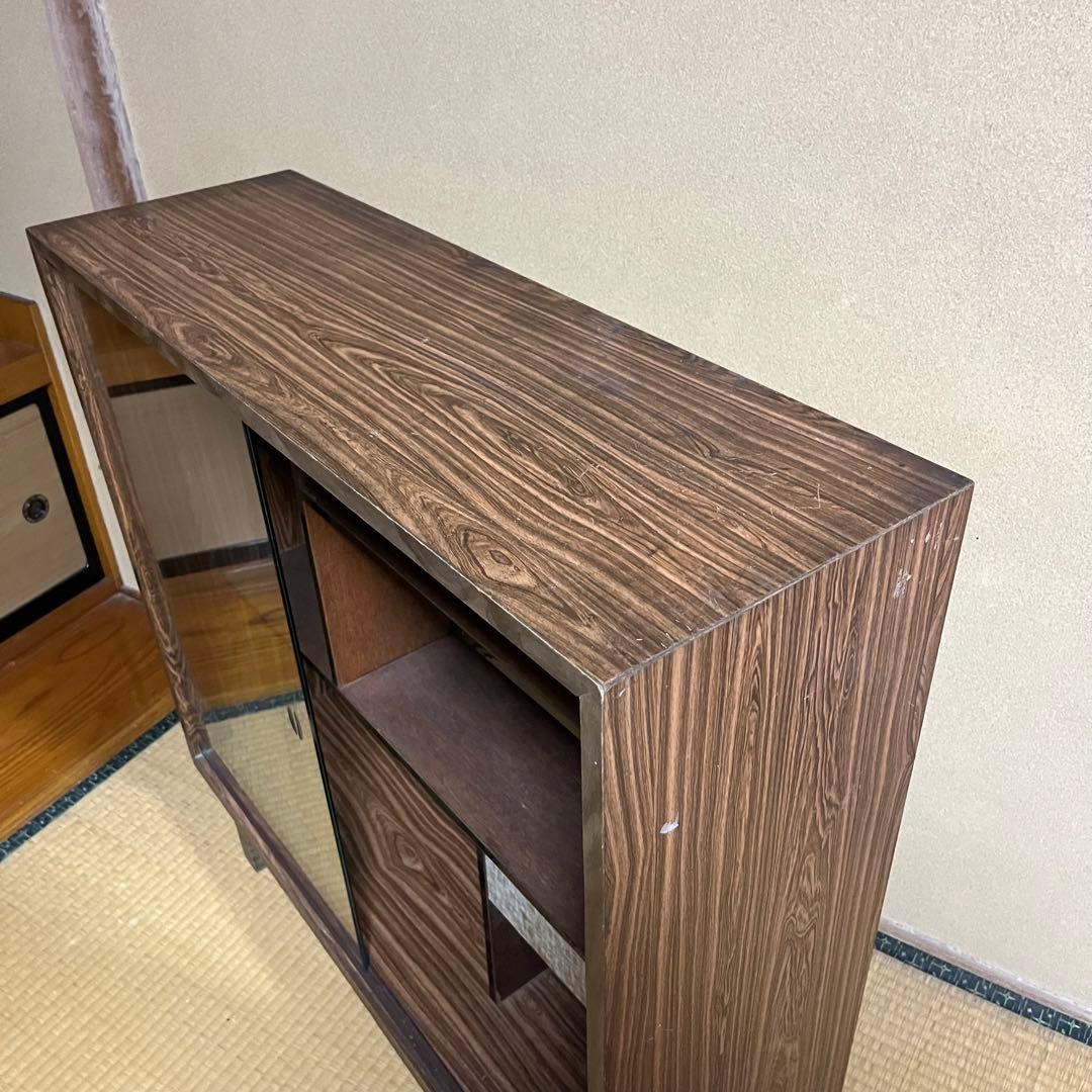 9/10まで！　昭和レトロ　キャビネット　彫りガラス　引き出し付き