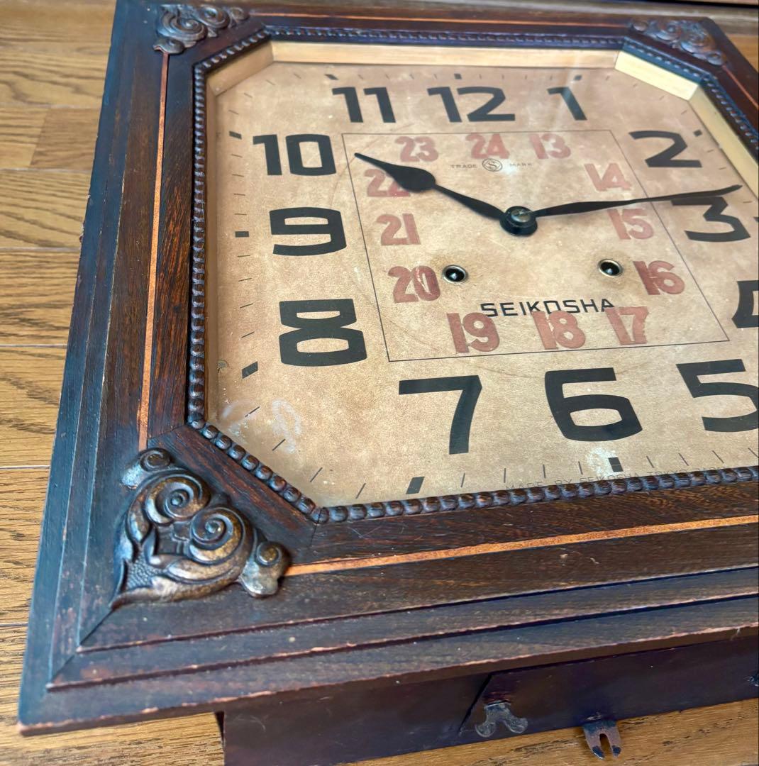 【希少】精工舎 角型グレシャム 掛時計