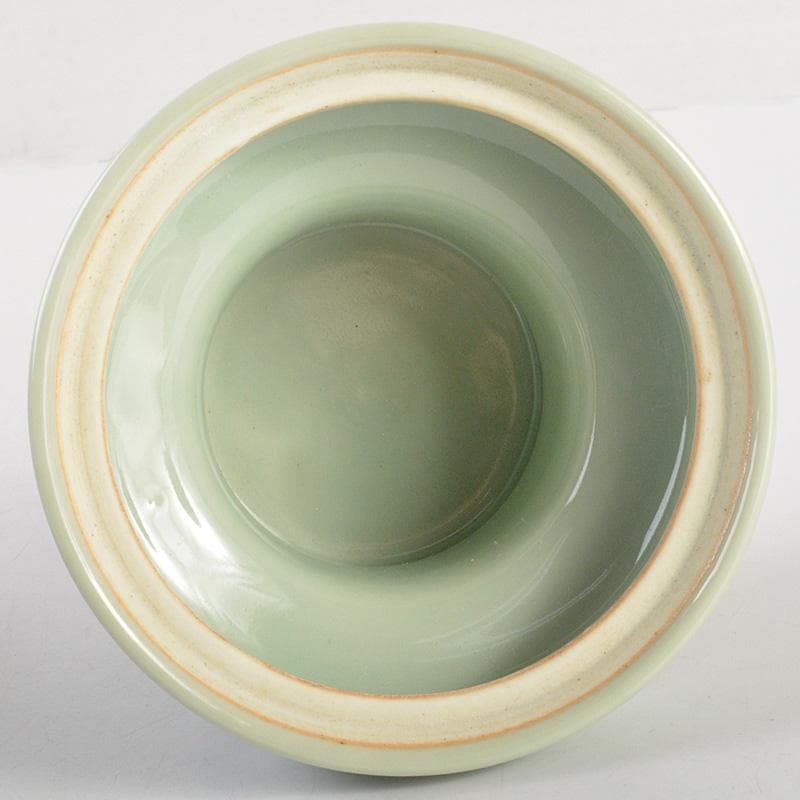 茶道具　京焼　清水焼　平安　加藤渓山作　天龍寺青磁　辰香炉　共箱　C　6585