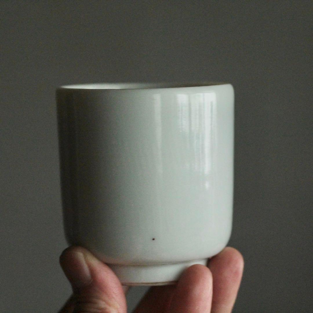 白磁 筒碗 筒盃 No.5 古道具 アンティーク 検）伊万里波佐見平佐