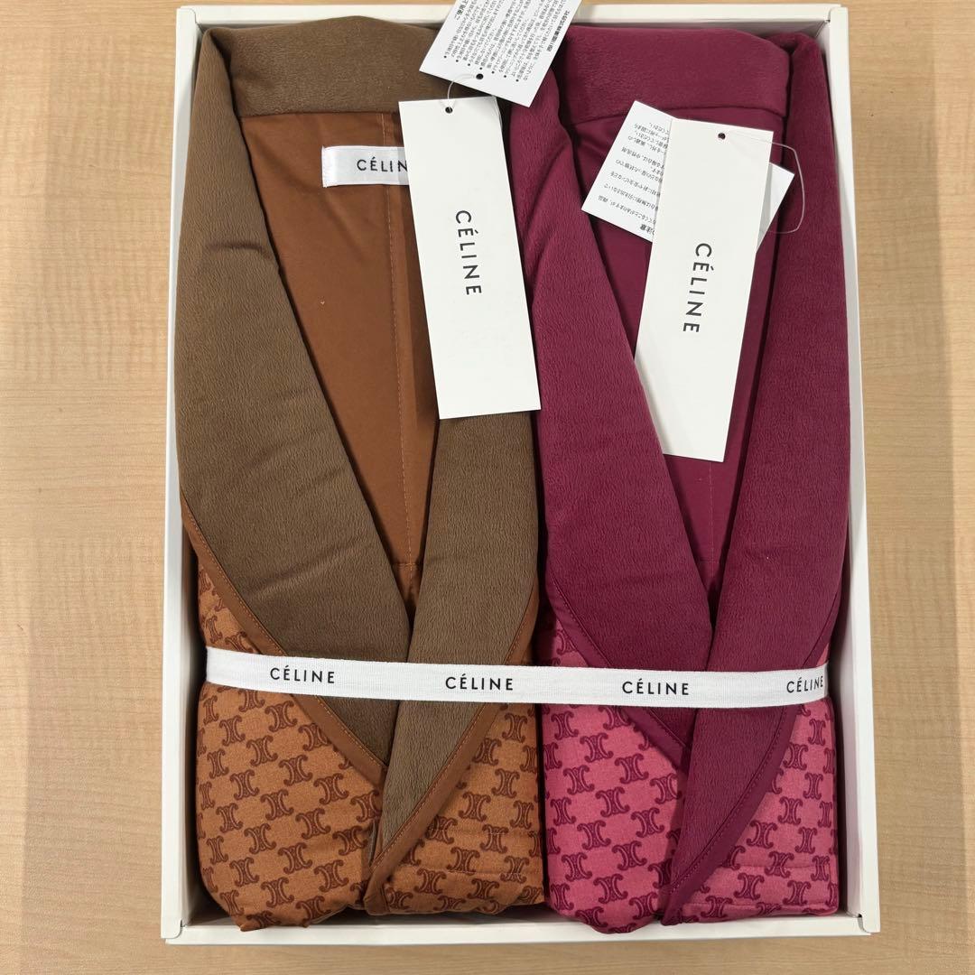 【未使用】【激安】　CEINE セリーヌ　ガウン　レッド　ブラウン　レディース