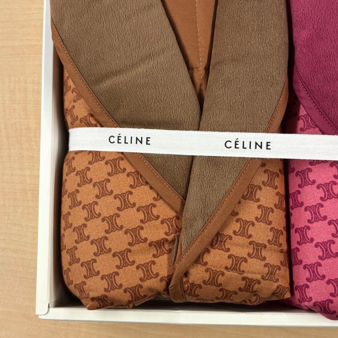 【未使用】【激安】　CEINE セリーヌ　ガウン　レッド　ブラウン　レディース