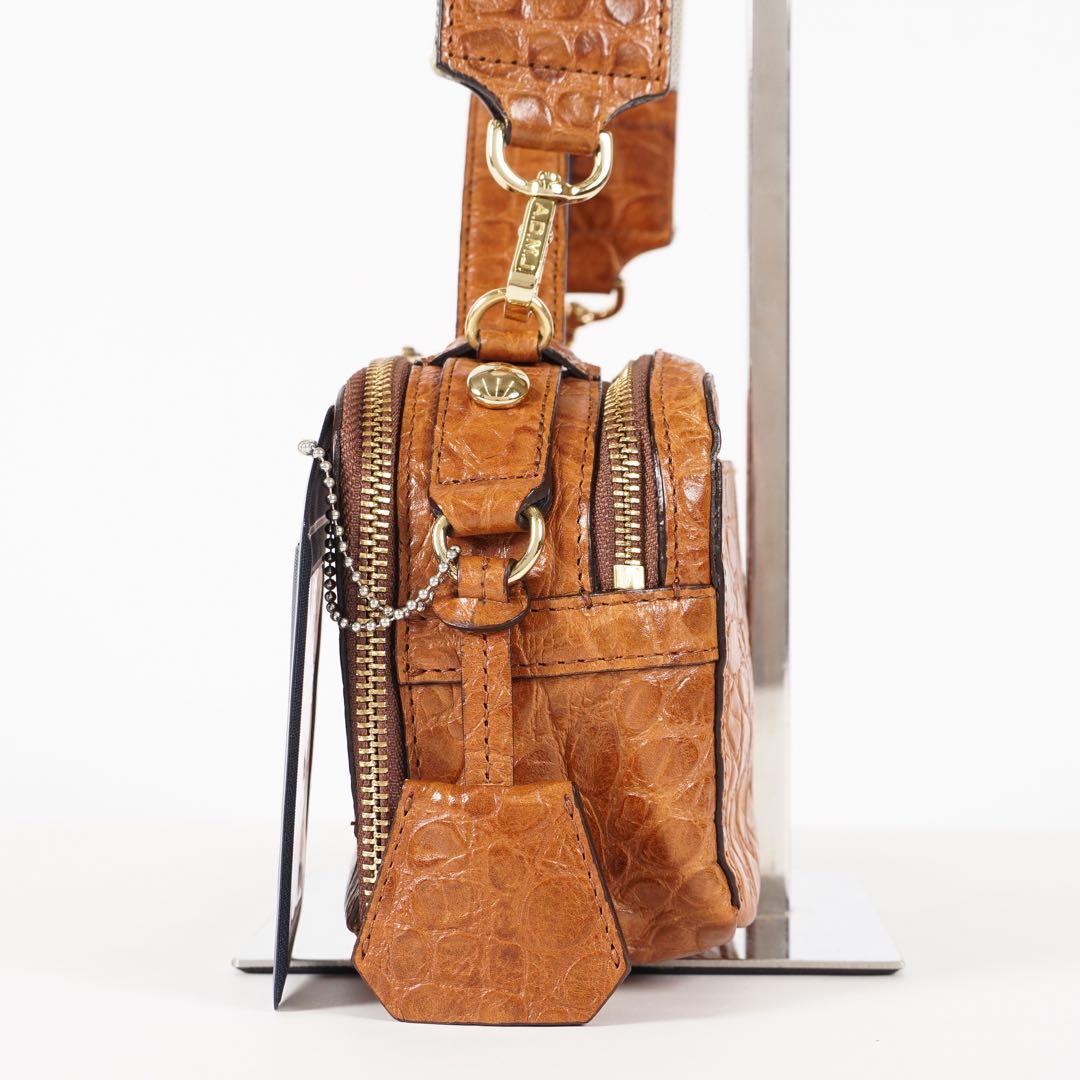 【極美品✨】ADMJ 保存袋付き 2way クロコ型押し レザー ブラウン