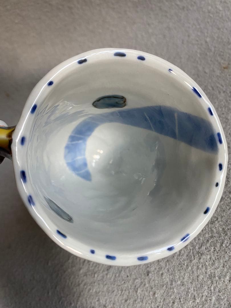 【九谷焼・磁器工房白象／山下一三】羽根カップ（雲・ドット）