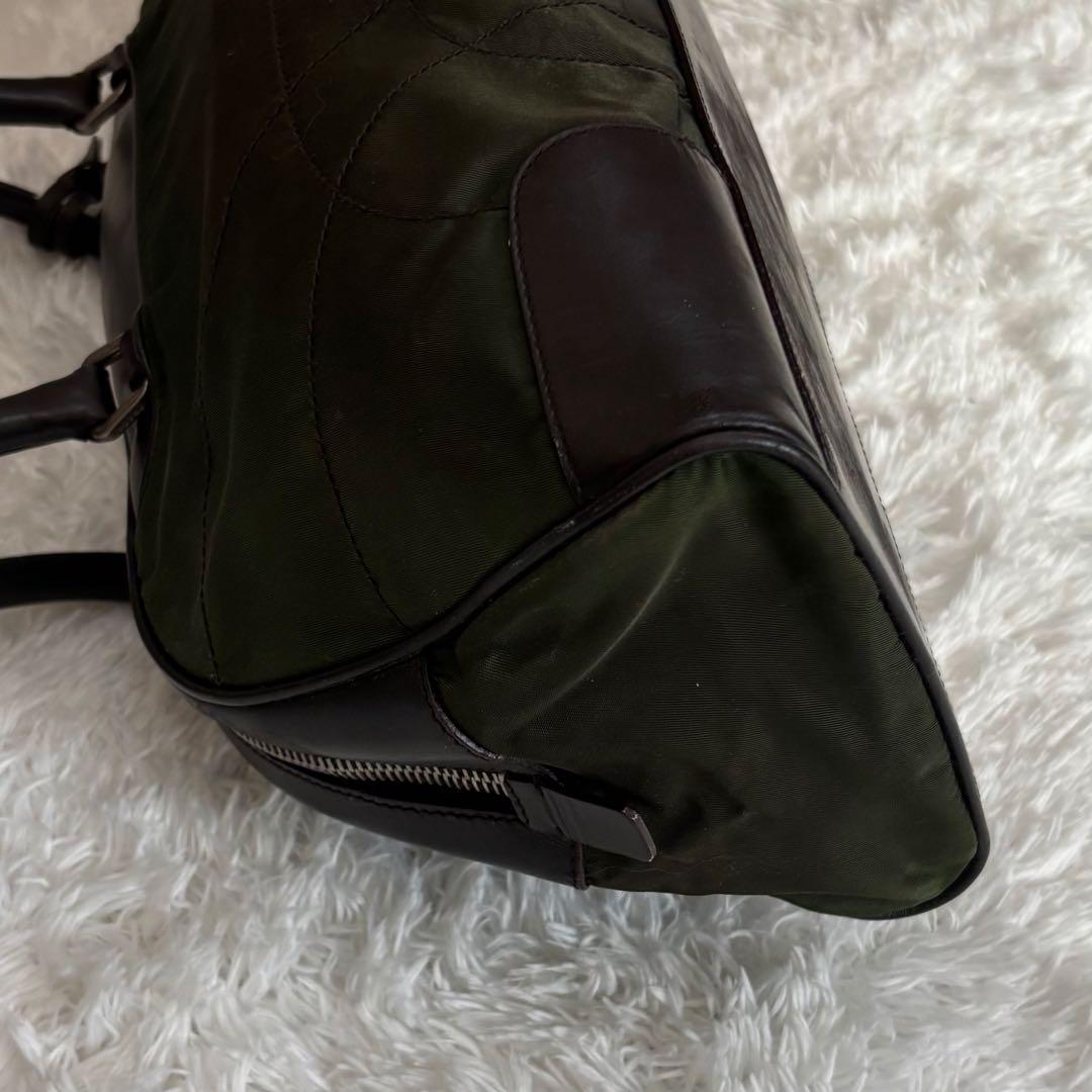 PRADA プラダ ミニボストンバッグ ボーリング 南京錠 ダークグリーン