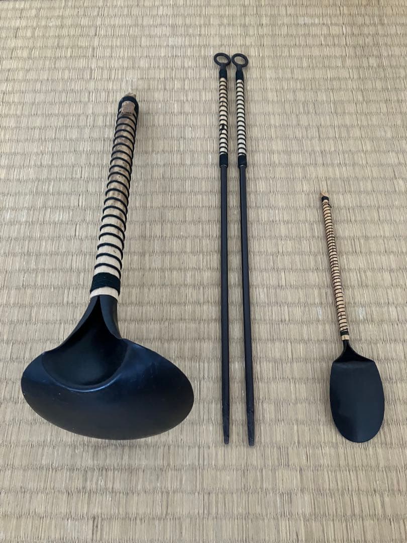 【茶道具】炭斗 灰器 火箸 灰底取 灰匙　風炉周り