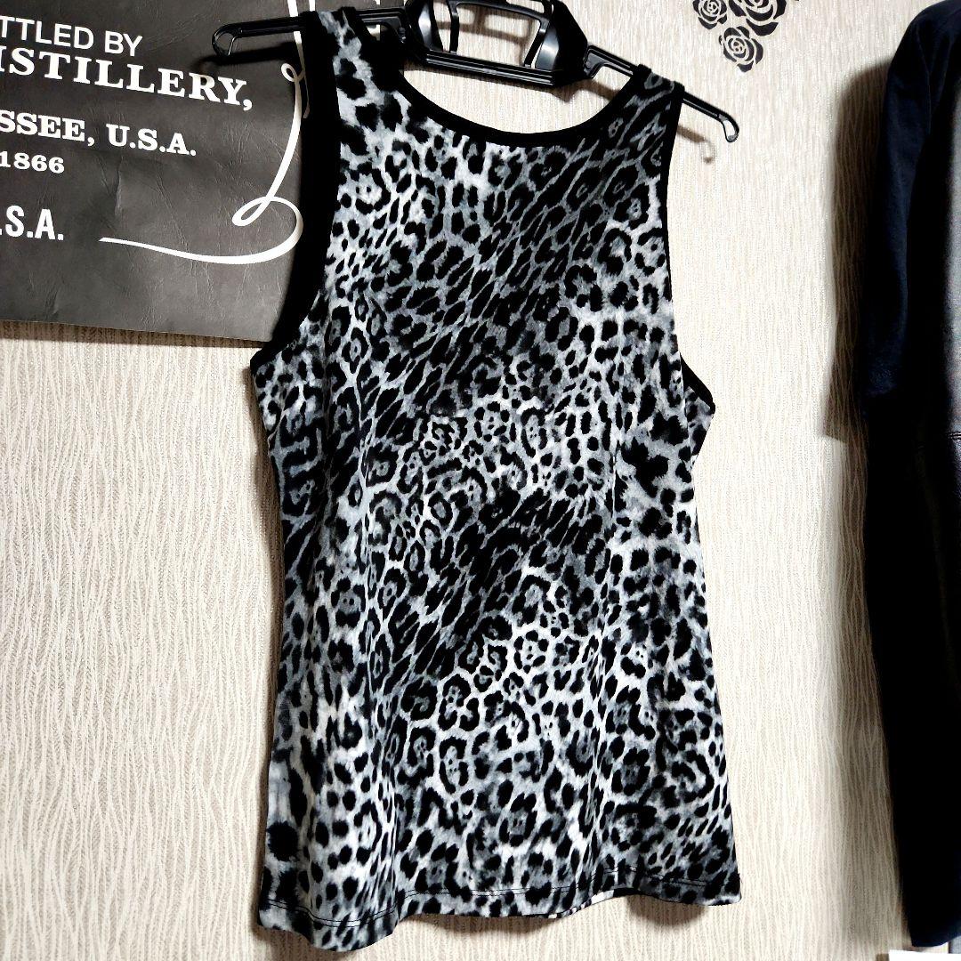 平成 y2k 00s レオパード柄 タンクトップ メンズ ヒョウ柄 ギャル男