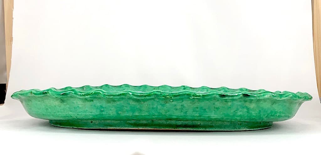 楽焼　楽吉左衛門 作（旦入）水盤　在印「楽」「花遊軒造」直シ有　箱無　保証。