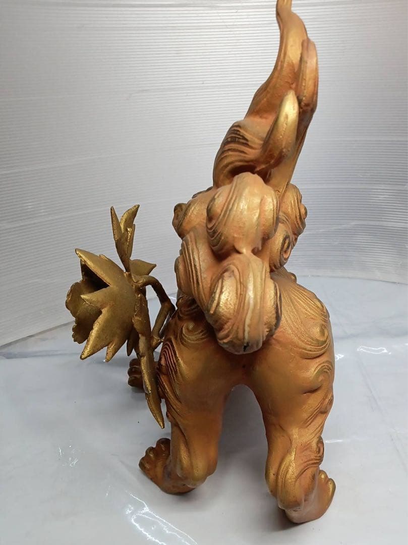 ぼたん獅子 唐獅子牡丹 城峰作 置物 縁起物 骨董品 最強の守護と富貴