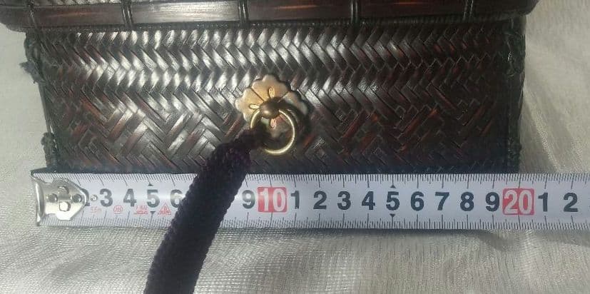 『籠師・和田鱗司』作　茶籠　御所籠一式　茶道具　共箱 7711