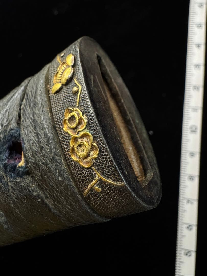 柄前 梅図 富士山 目貫 縁頭 柄巻 日本刀 刀装具 古美術 江戸時代 時代物