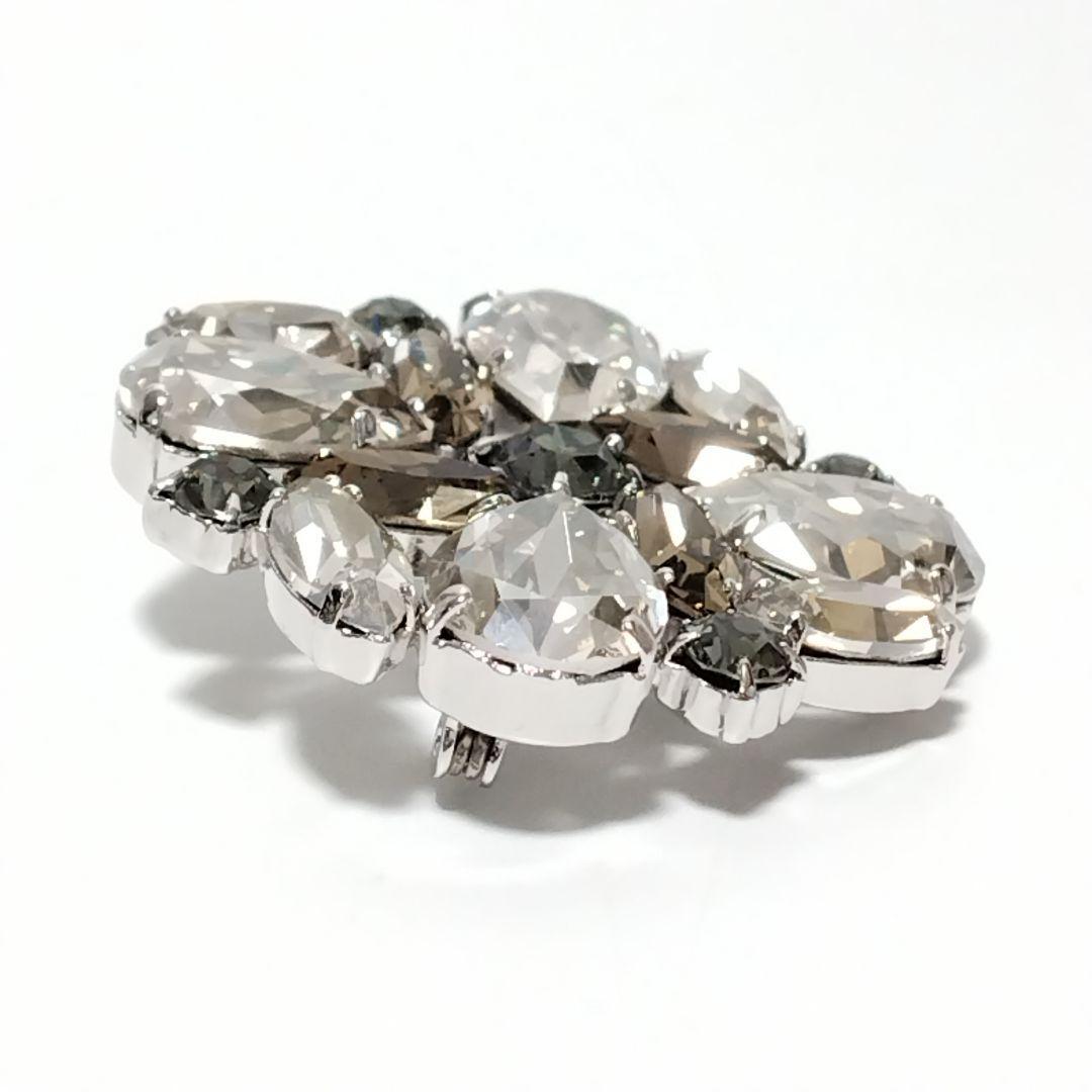 美品★FOXEY クリスタル ラインストーン ブローチ フォクシー